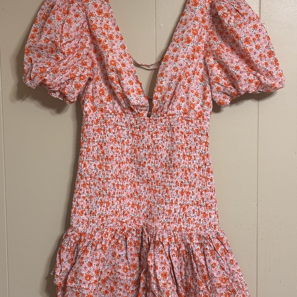 Lena Pink and Orange Floral Mini Dress